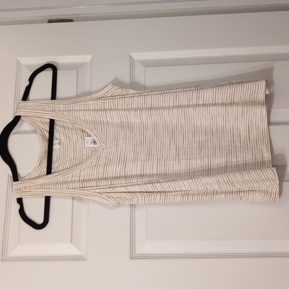 Luxe Warm Space Dye Stripe V-Neck Tank Top Small - Picture 3 of 6